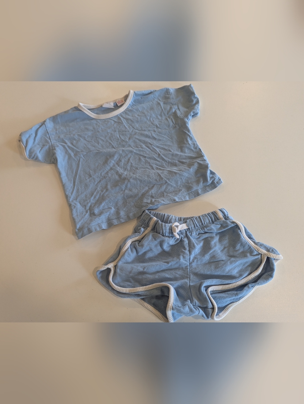Zara Light Blue and White Kids Matching Set